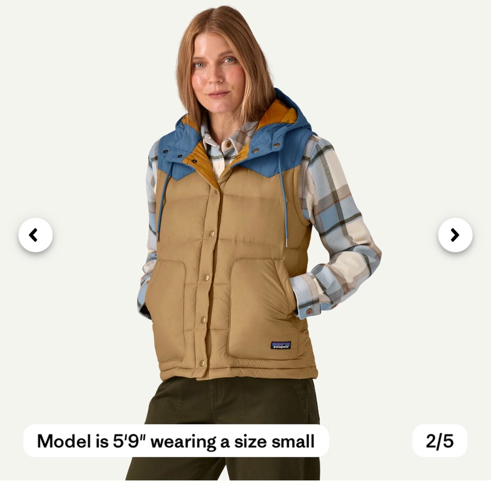Patagonia Blue teal Bivy women’s size small snow vest warm trendy - Picture 2 of 8